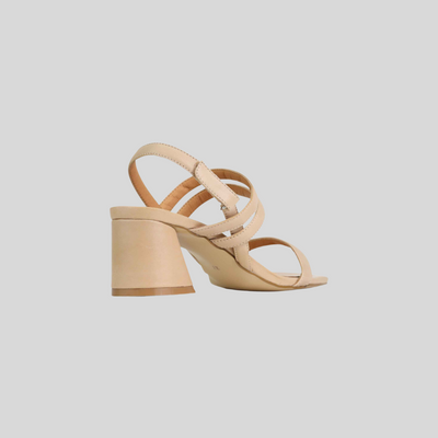 strappy nude heels with a 6cm heel height