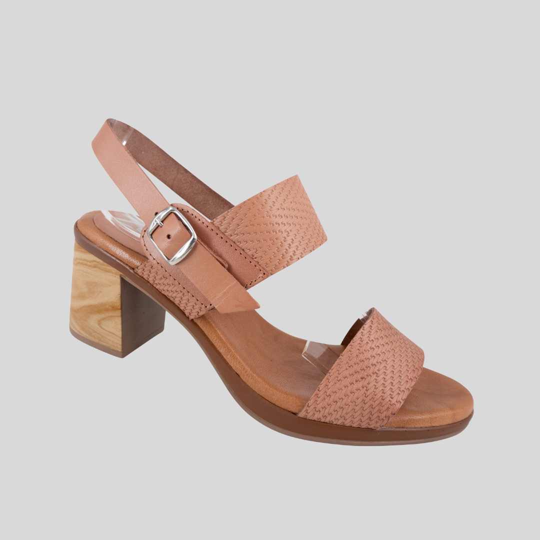 Nude womens heels with comfort footbed