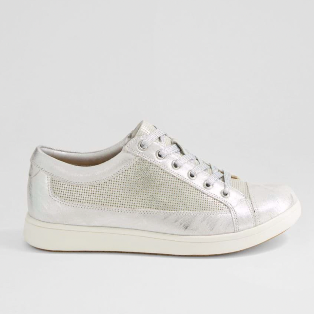 silver extra wide fitting sneakers by Ziera Shoes