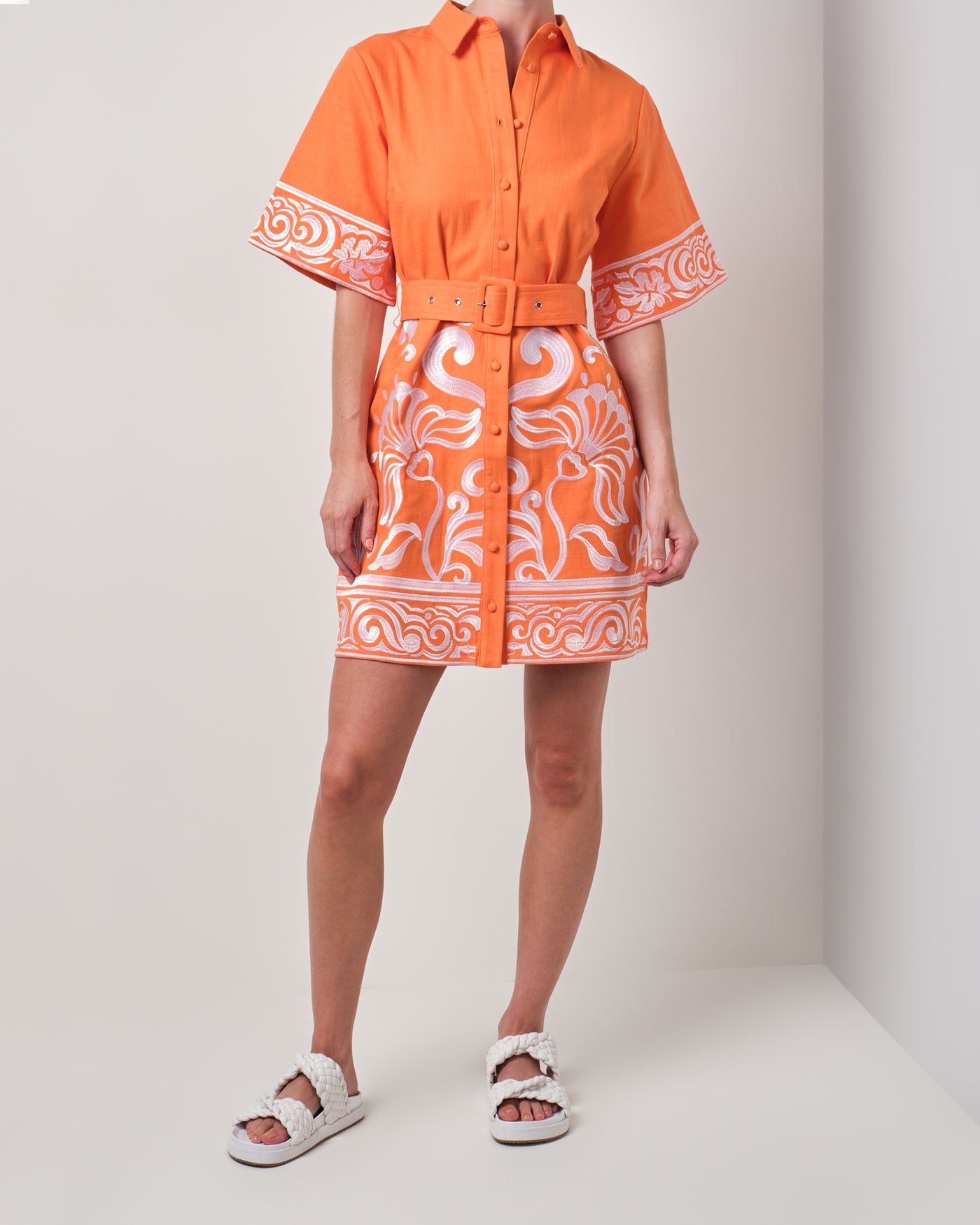 Walnut Portofino Dress - Tangerine