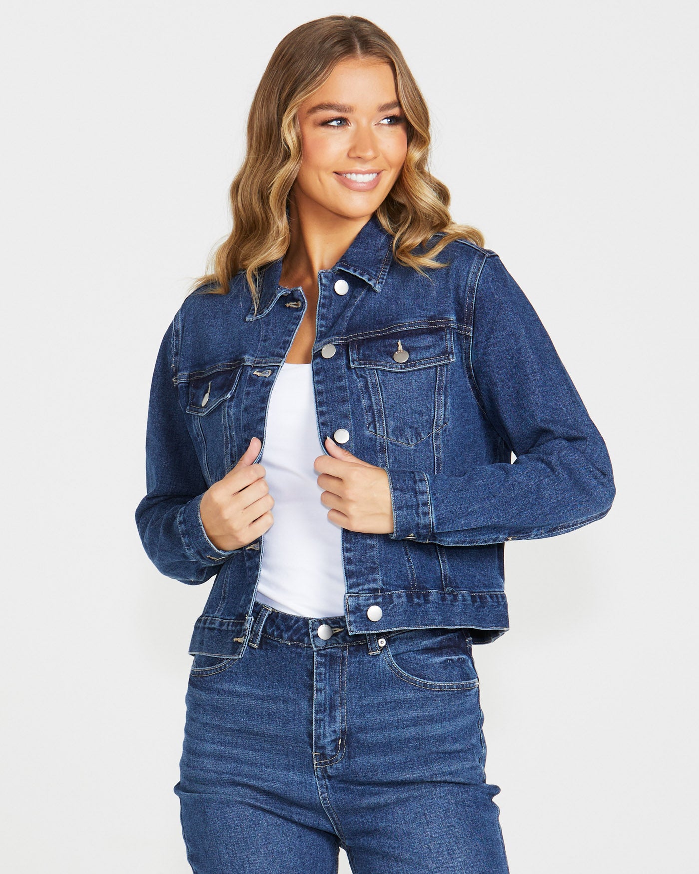 dark denim jacket sass clothing