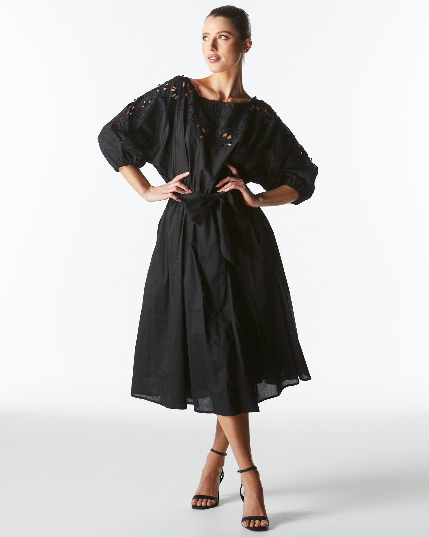 Fate+Becker Lily Pond Embroidered Dress - Black