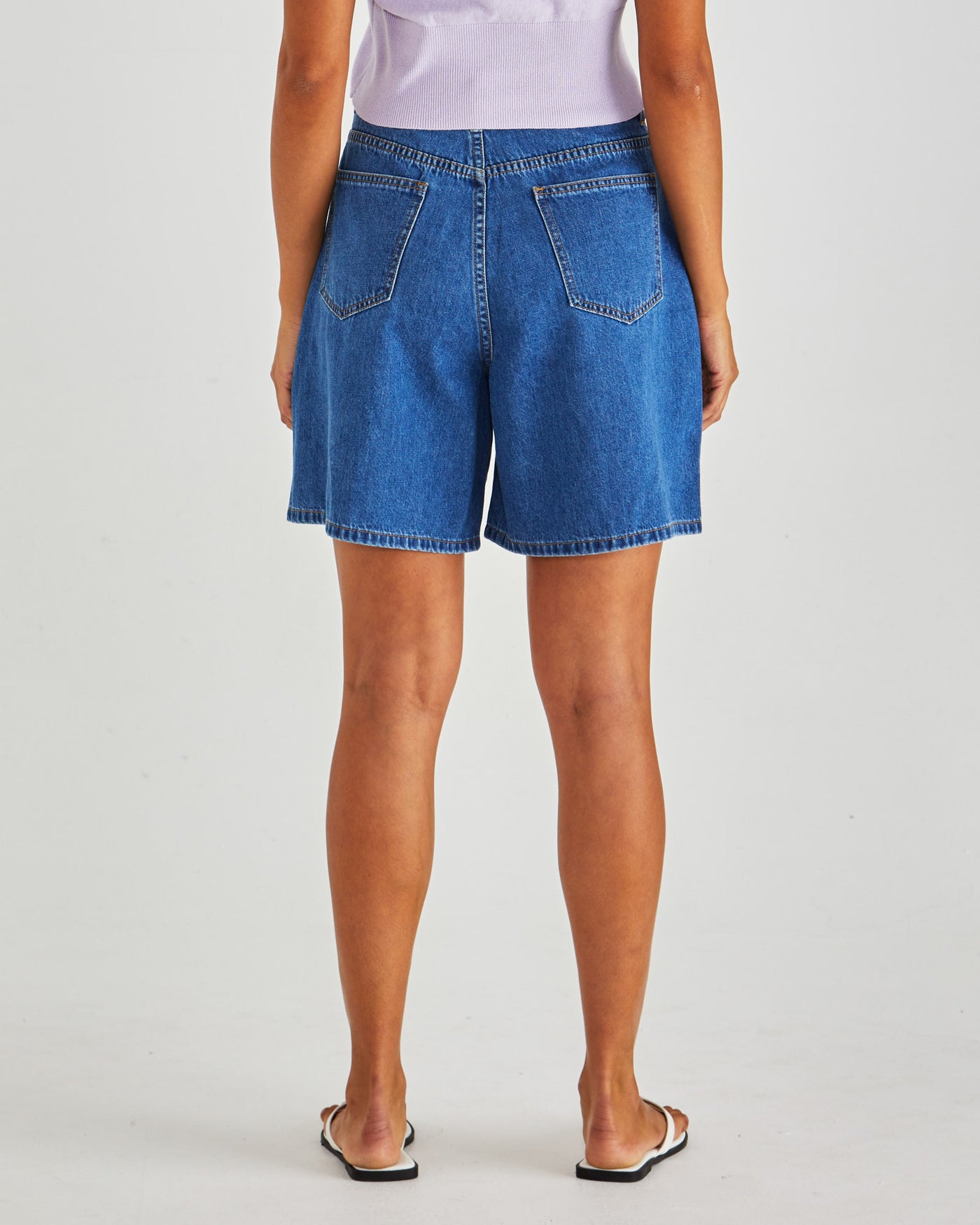 Sass Sabine Denim Shorts - Mid Blue Wash