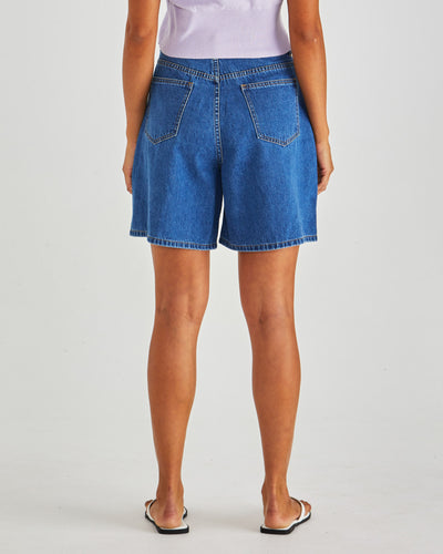 Sass Sabine Denim Shorts - Mid Blue Wash