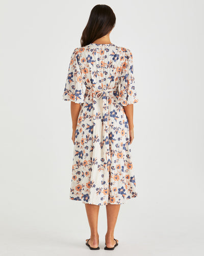 Sass Luca Dress - Floral Embroidery Navy
