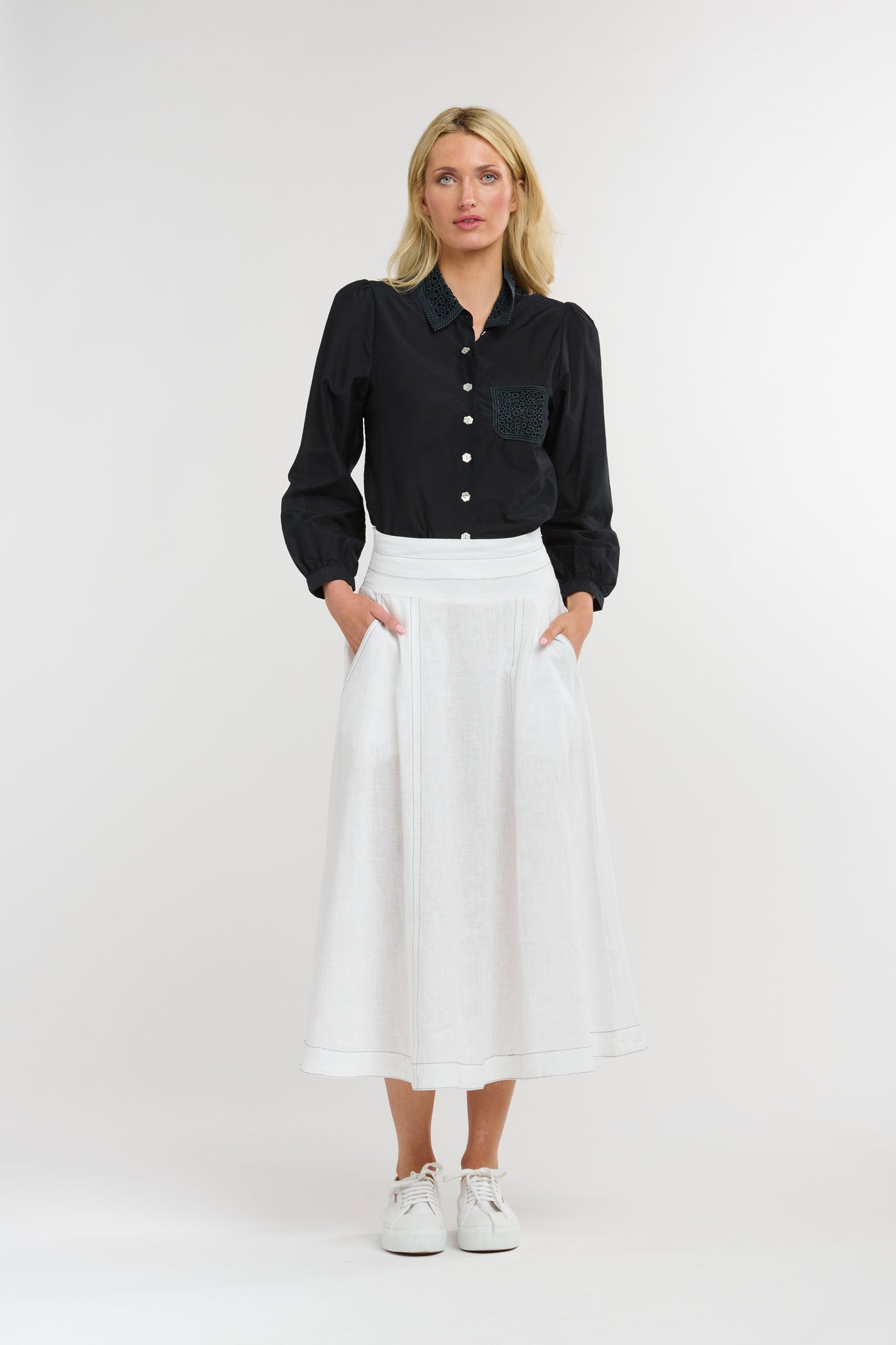 365 Days Dakota Linen Skirt - White