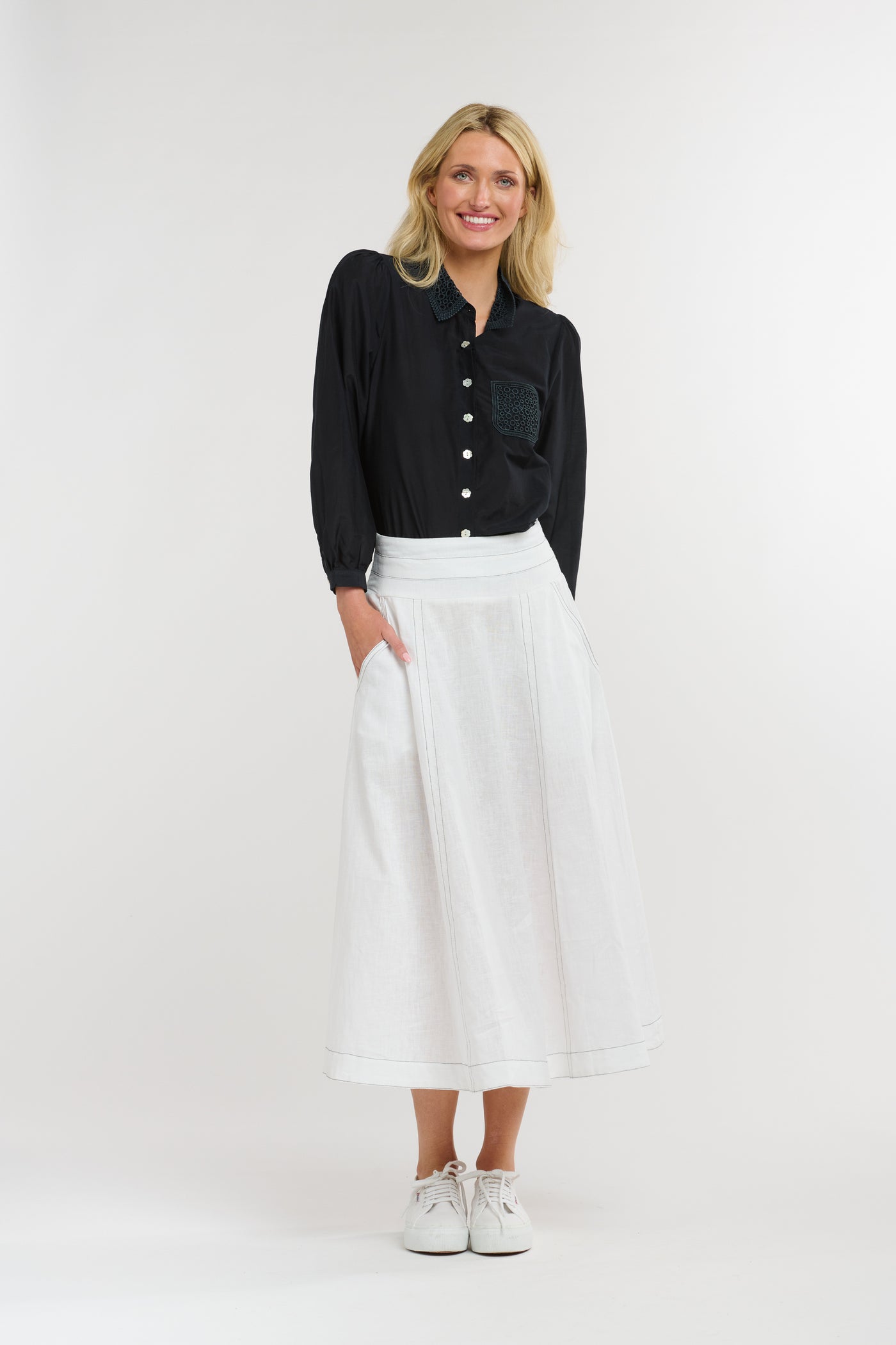 365 Days Dakota Linen Skirt - White