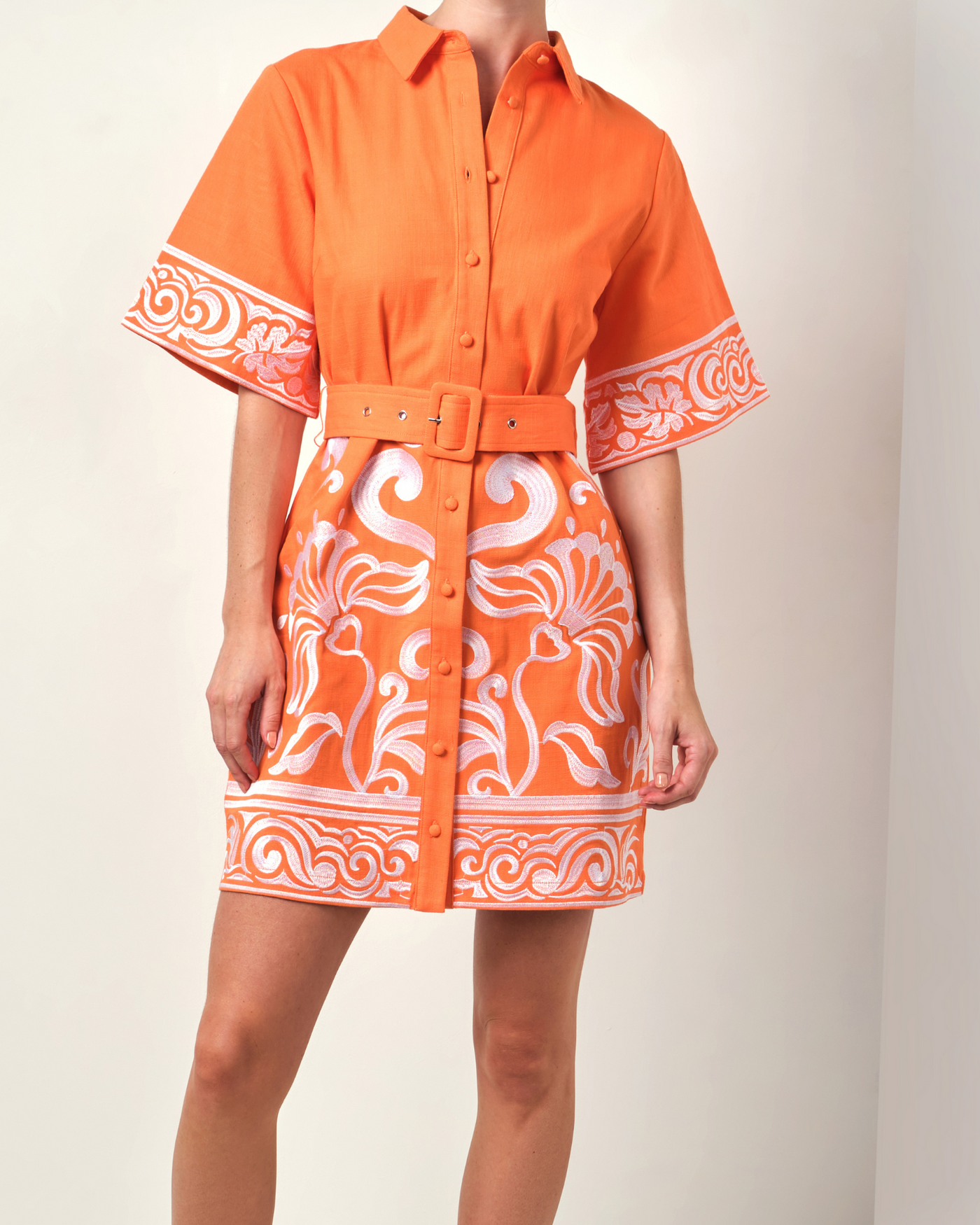 Walnut Portofino Dress - Tangerine