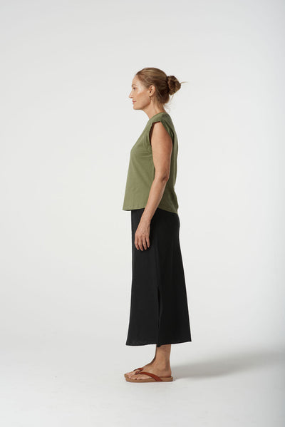Goondiwindi Cotton Mixed Tank Tee - Sage