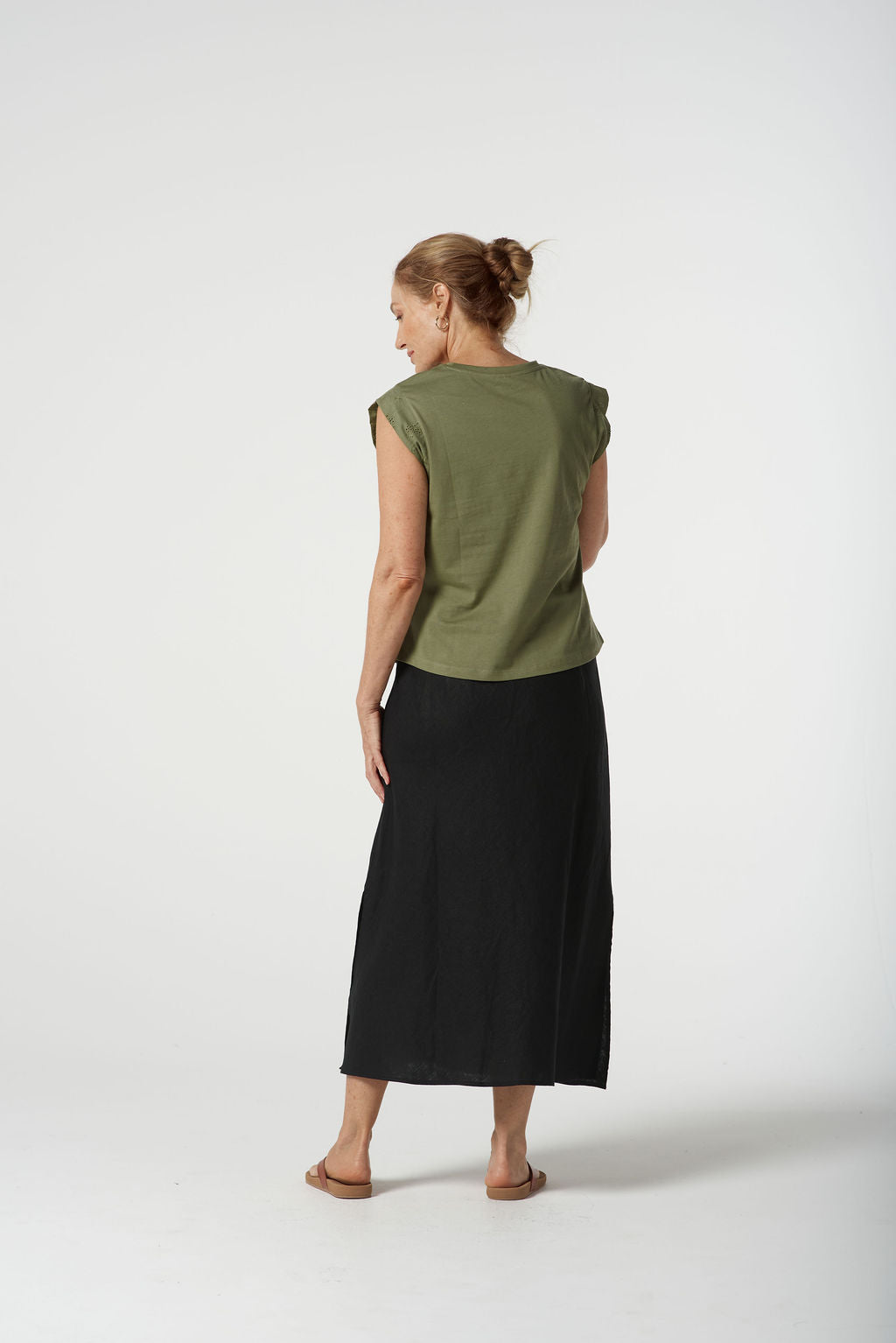 Goondiwindi Cotton Mixed Tank Tee - Sage