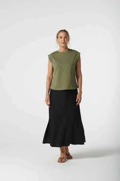 Goondiwindi Cotton Mixed Tank Tee - Sage