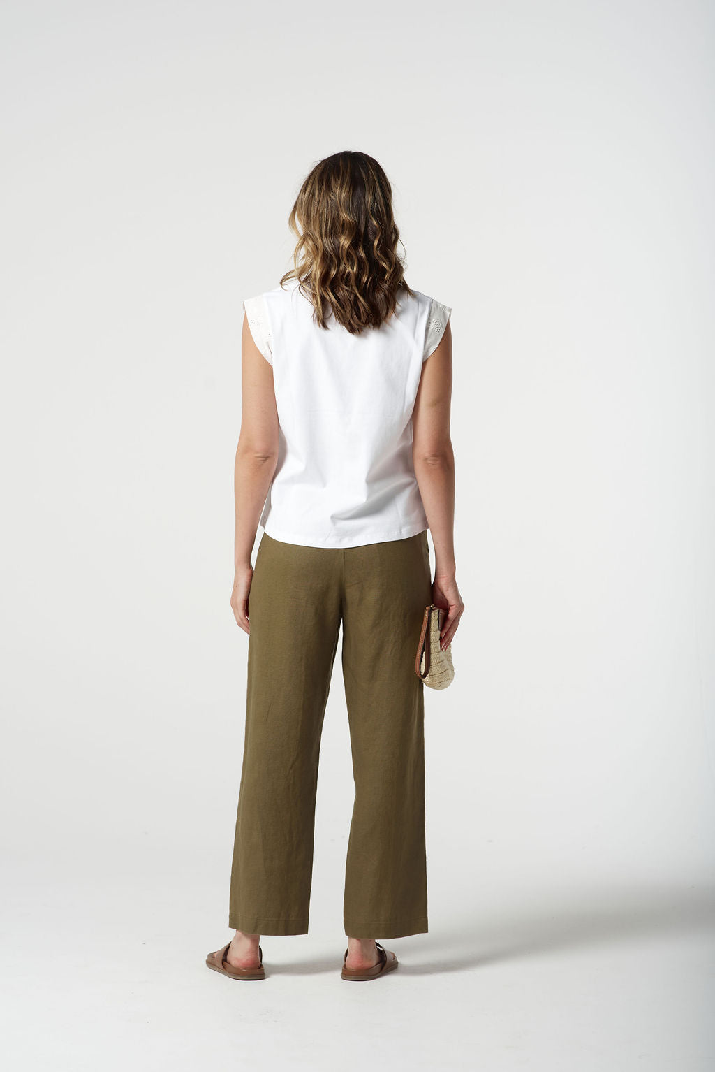 Goondiwindi Cotton Mixed Tank Tee - White
