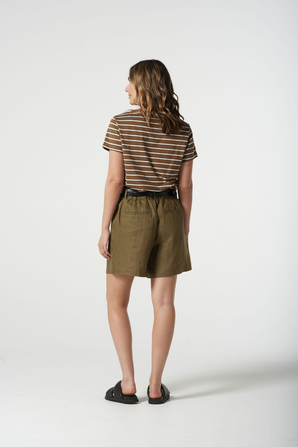 Goondiwindi Cotton Front Pleat Shorts - Otter