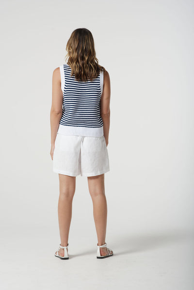 Goondiwindi Cotton Front Pleat Shorts - White