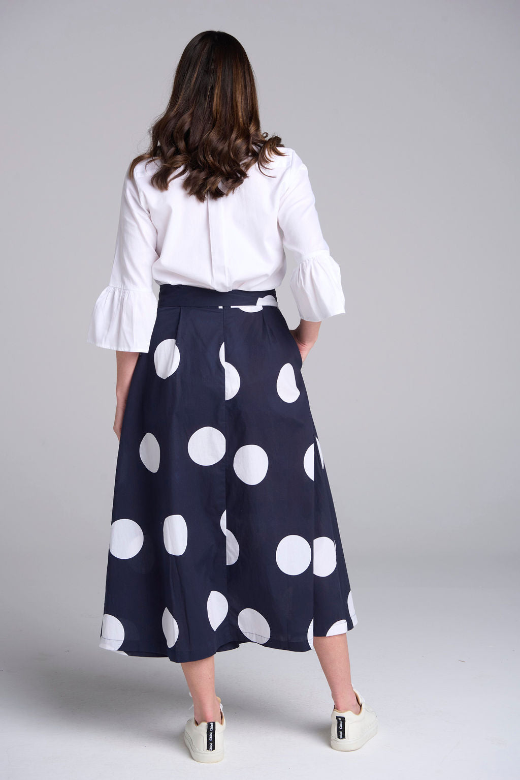 Goondiwindi Cotton Spot Skirt - Navy/White Spot