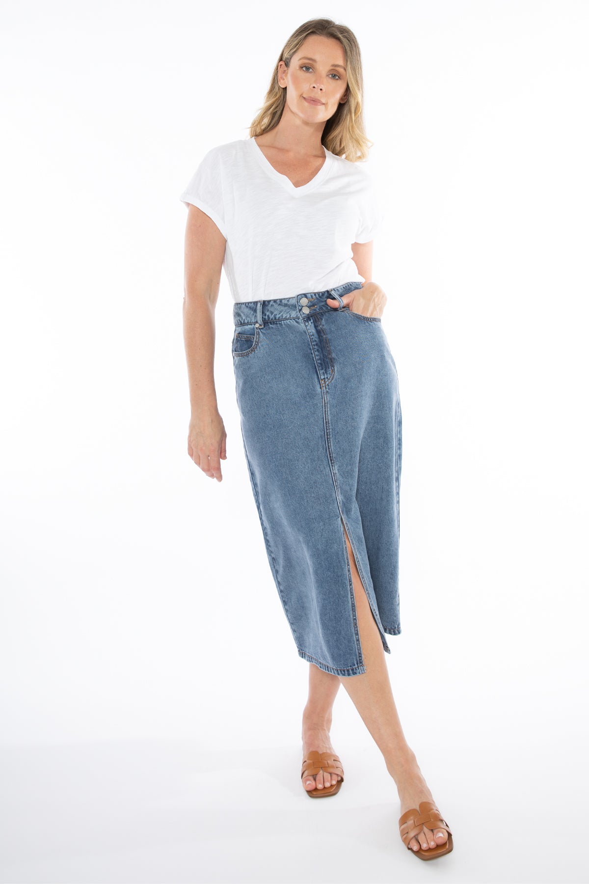 Jump Soft Denim Skirt - Denim