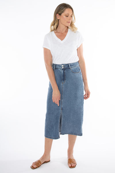 Jump Soft Denim Skirt - Denim