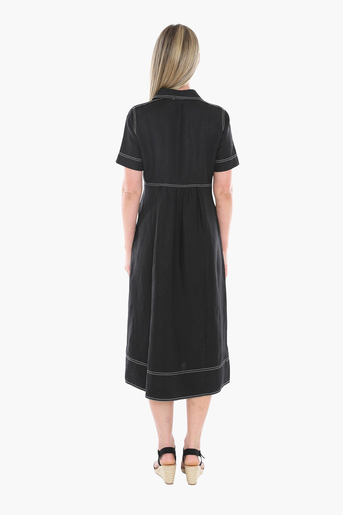 Jump Contrast Stitch Dress 596J5100A - Black