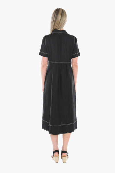 Jump Contrast Stitch Dress 596J5100A - Black