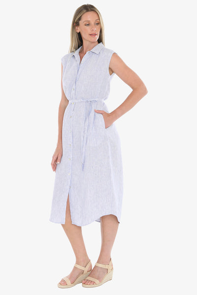 Jump Core Stripe Dress 596J5117A - Blue/White