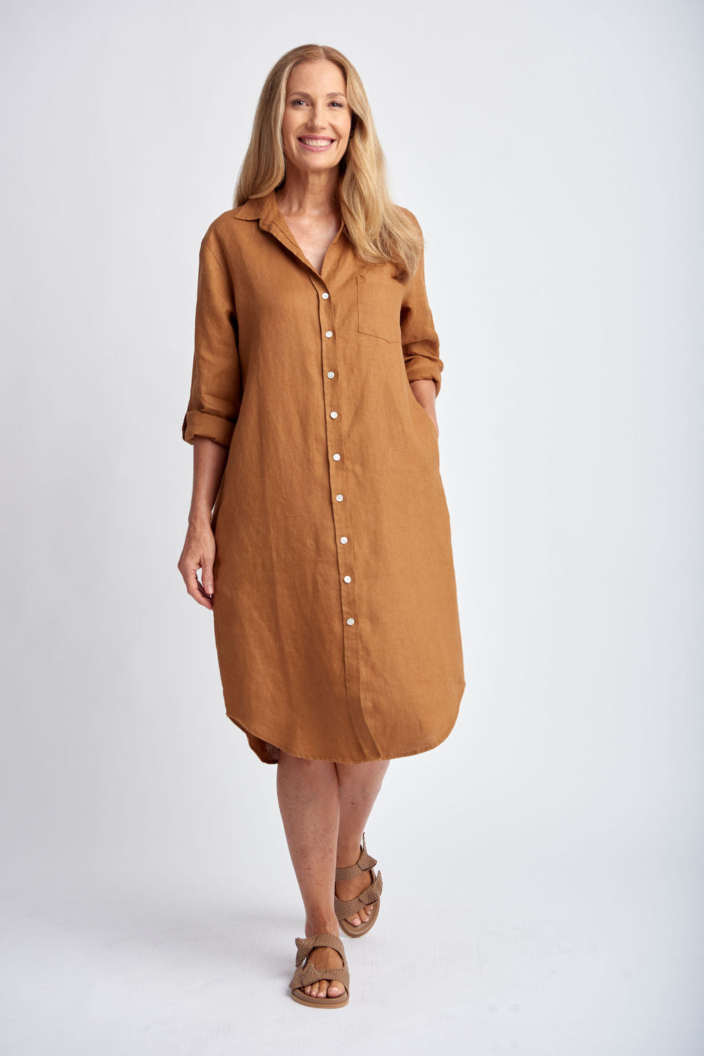 Goondiwindi Cotton Shirt Maker Dress - Bronze