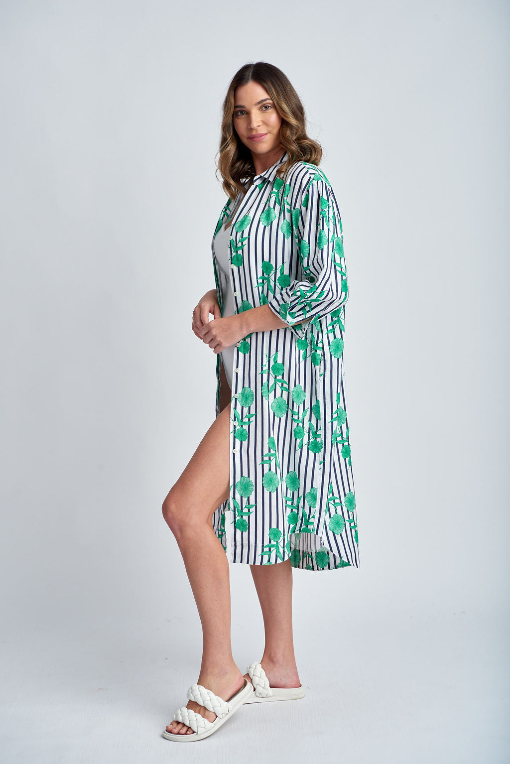 Goondiwindi Cotton Relaxed Dress - Aquadoor Print