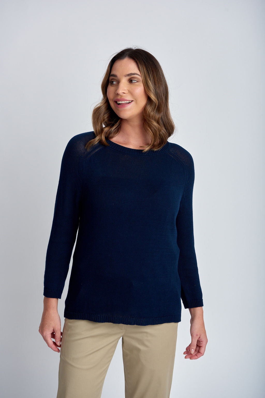 Goondiwindi Cotton Raglan Jumper - Navy