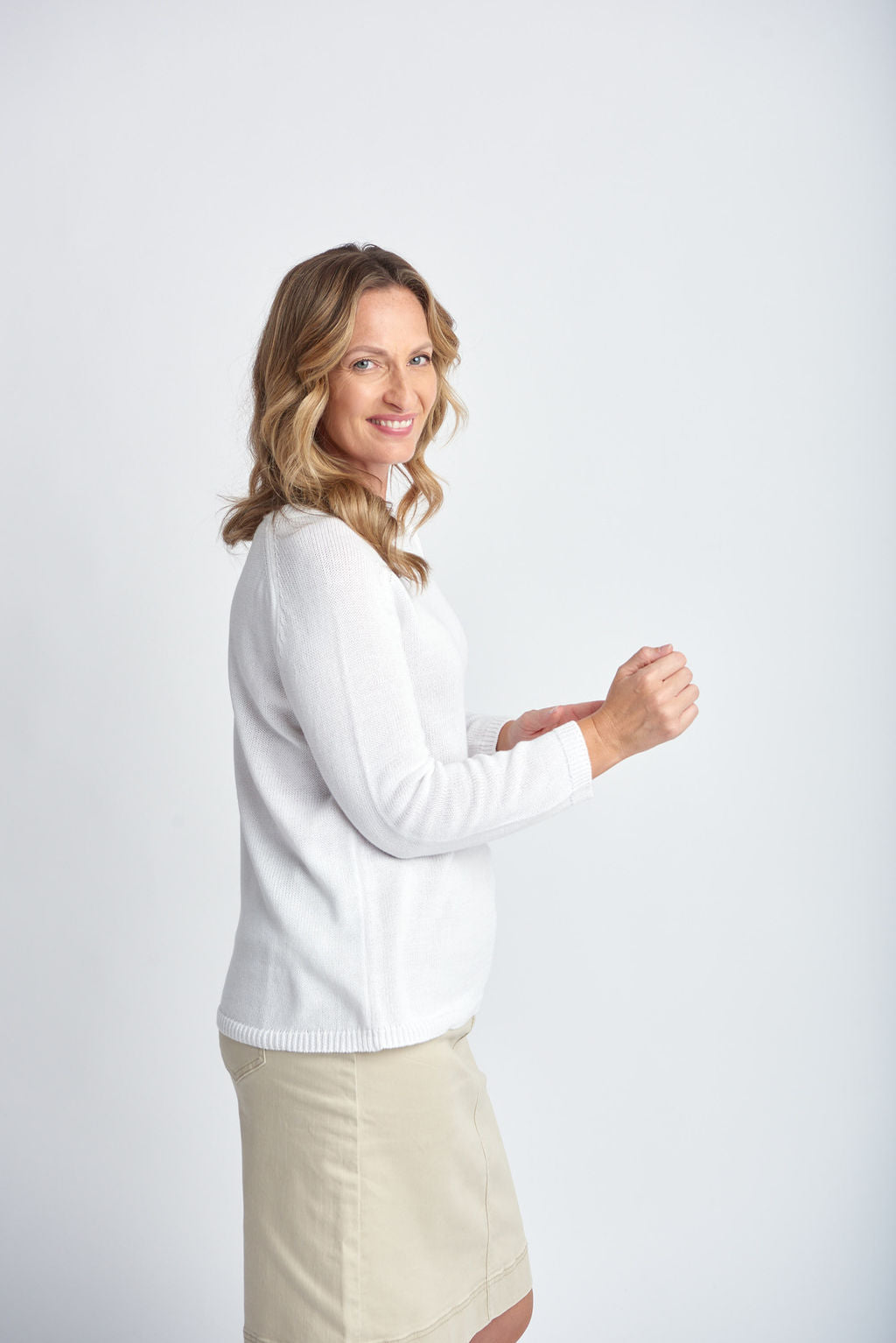 Goondiwindi Cotton Raglan Jumper - White