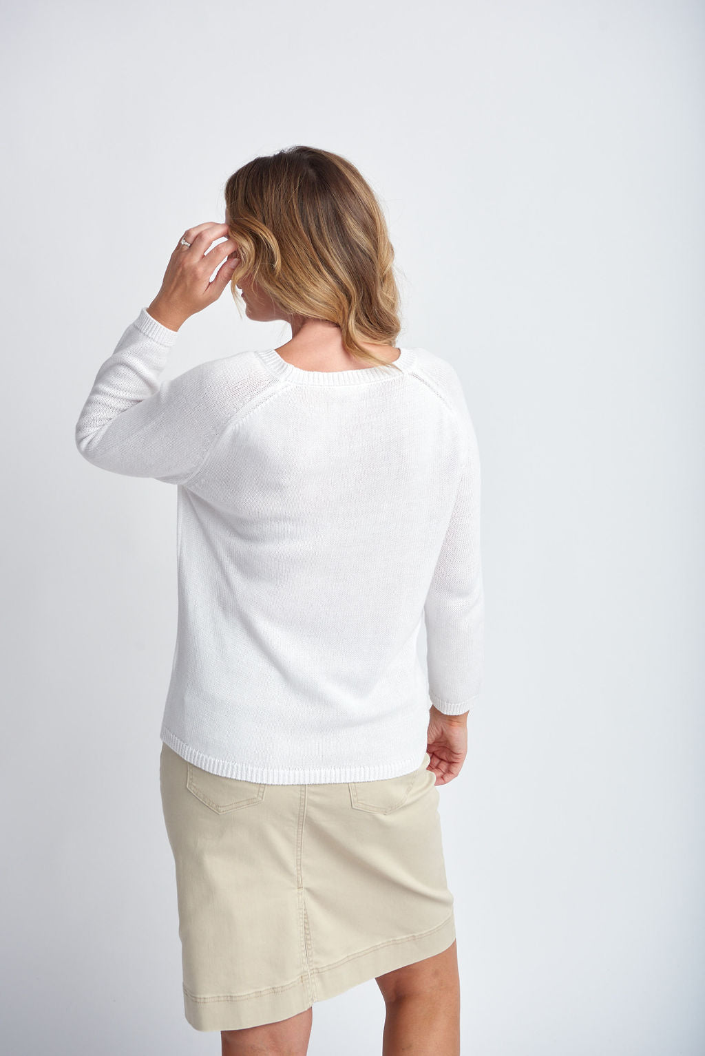 Goondiwindi Cotton Raglan Jumper - White