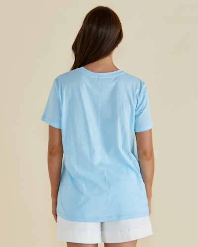 Betty Basics Ellia Crew Tee - La Plage Print Blue