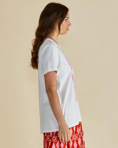 Betty Basics Ellia Crew Tee - Sardinia Print White