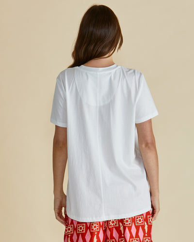 Betty Basics Ellia Crew Tee - Sardinia Print White