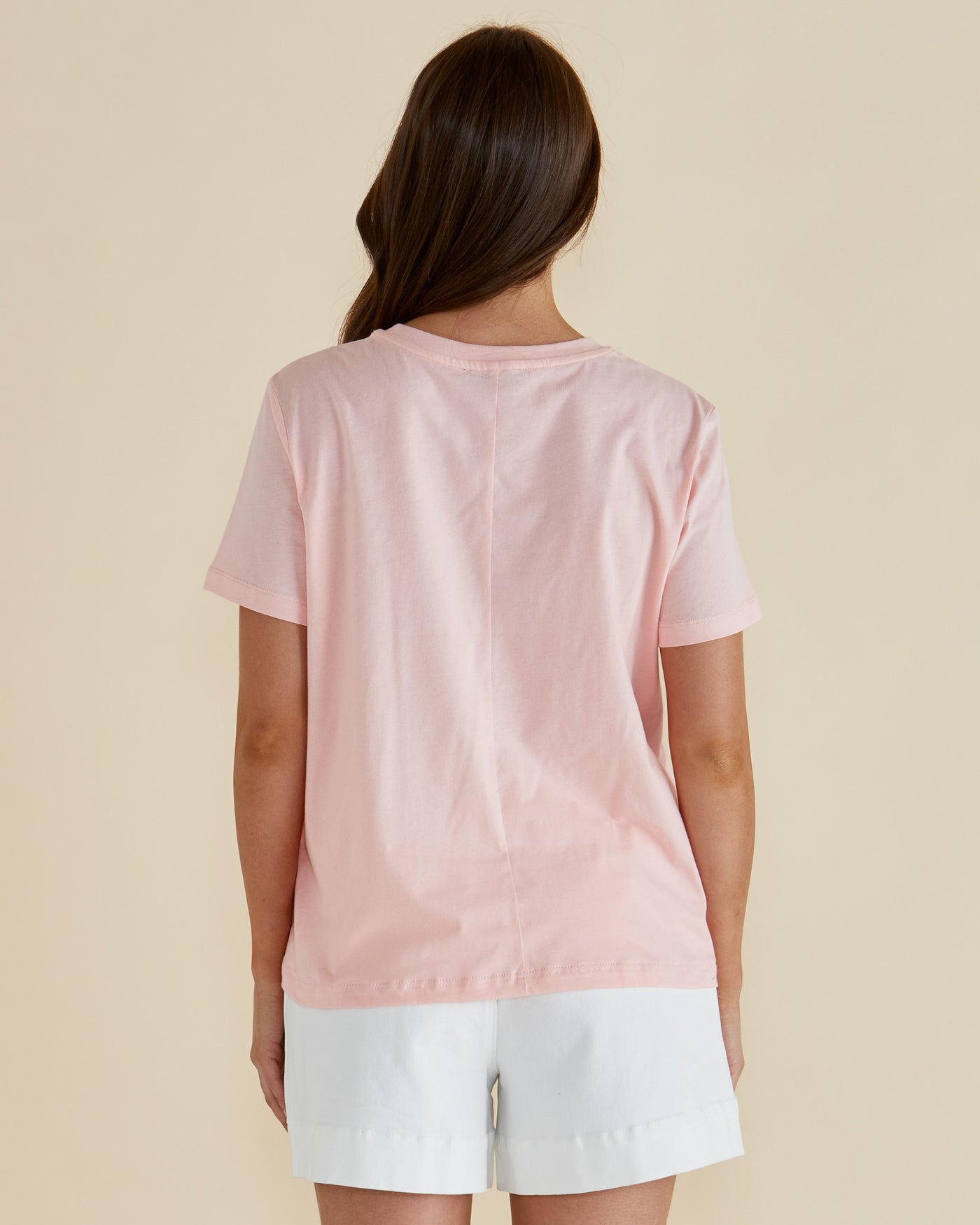 Betty Basics Ellia Crew Tee - Santorini Print Pink