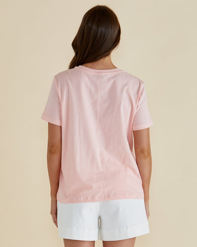 Betty Basics Ellia Crew Tee - Santorini Print Pink