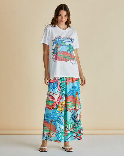 Betty Basics BB1092 Ellia Crew Tee - Summer Vibes Print