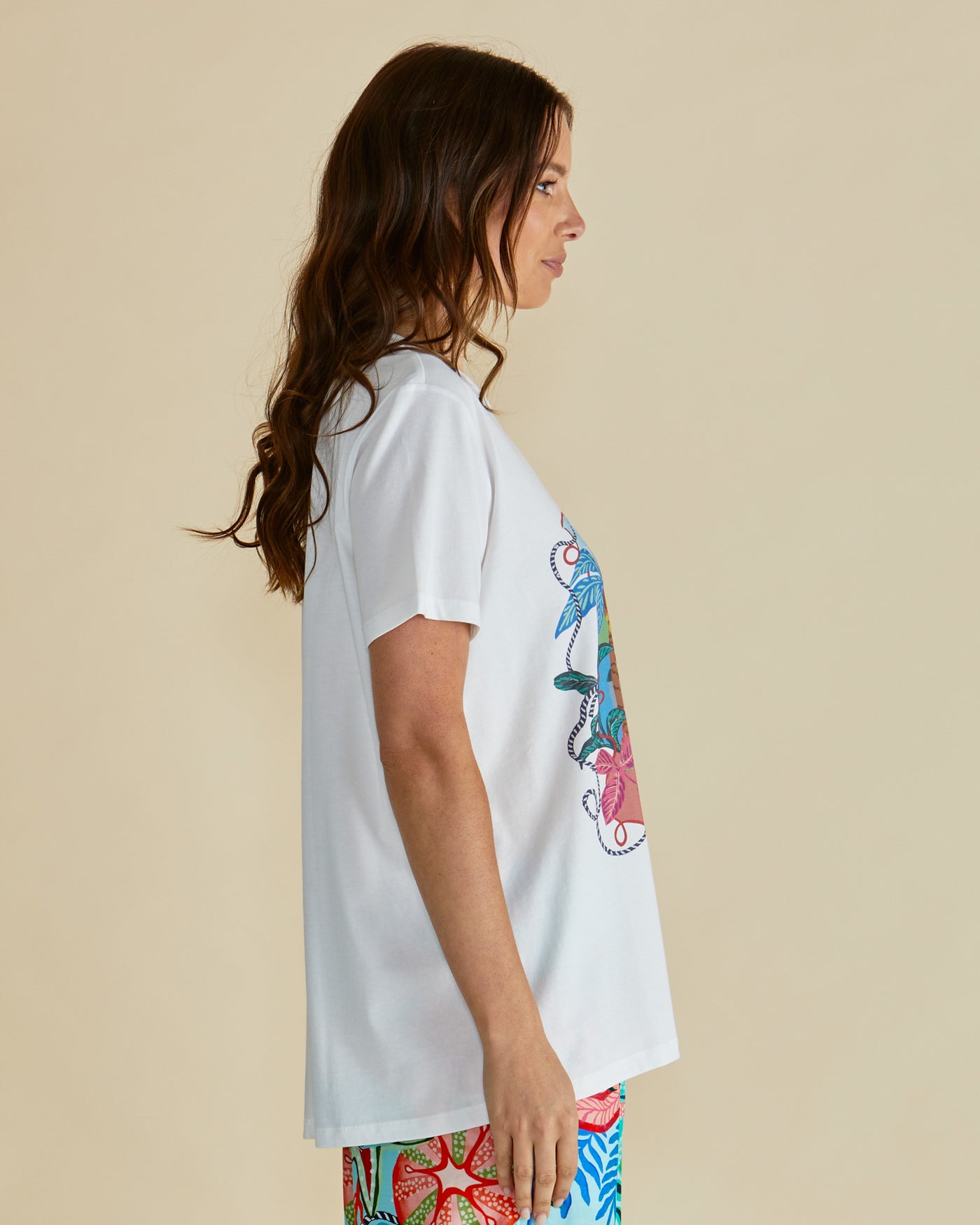 Betty Basics BB1092 Ellia Crew Tee - Summer Vibes Print