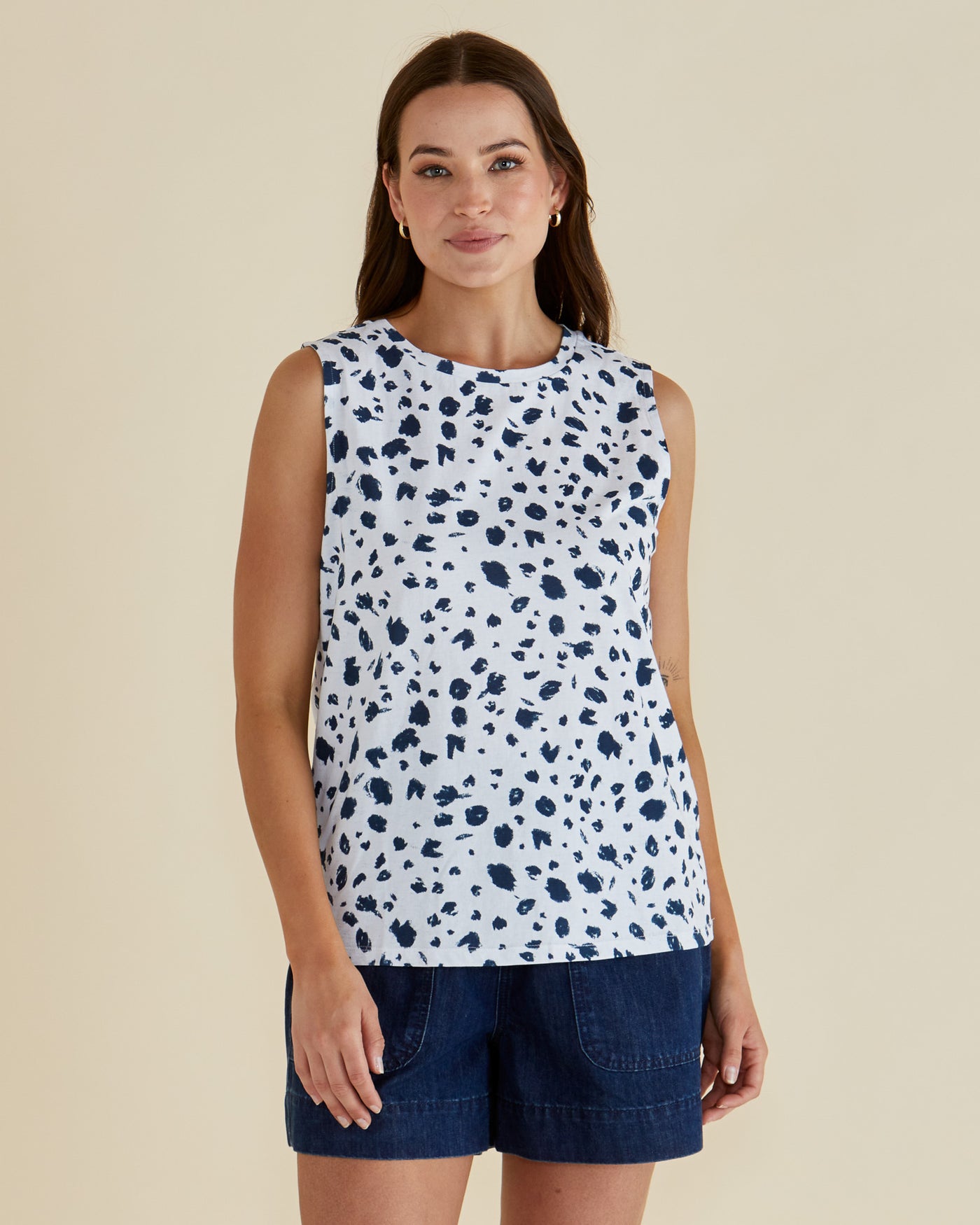 Betty Basics BB1096 Jordyn Tank - Spot Print