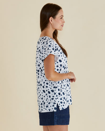 Betty Basics BB2068 Ayla V-Neck Tank - Spot Print