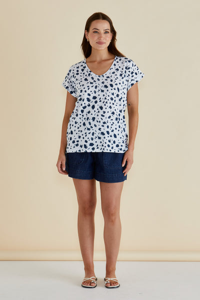Betty Basics BB2068 Ayla V-Neck Tank - Spot Print