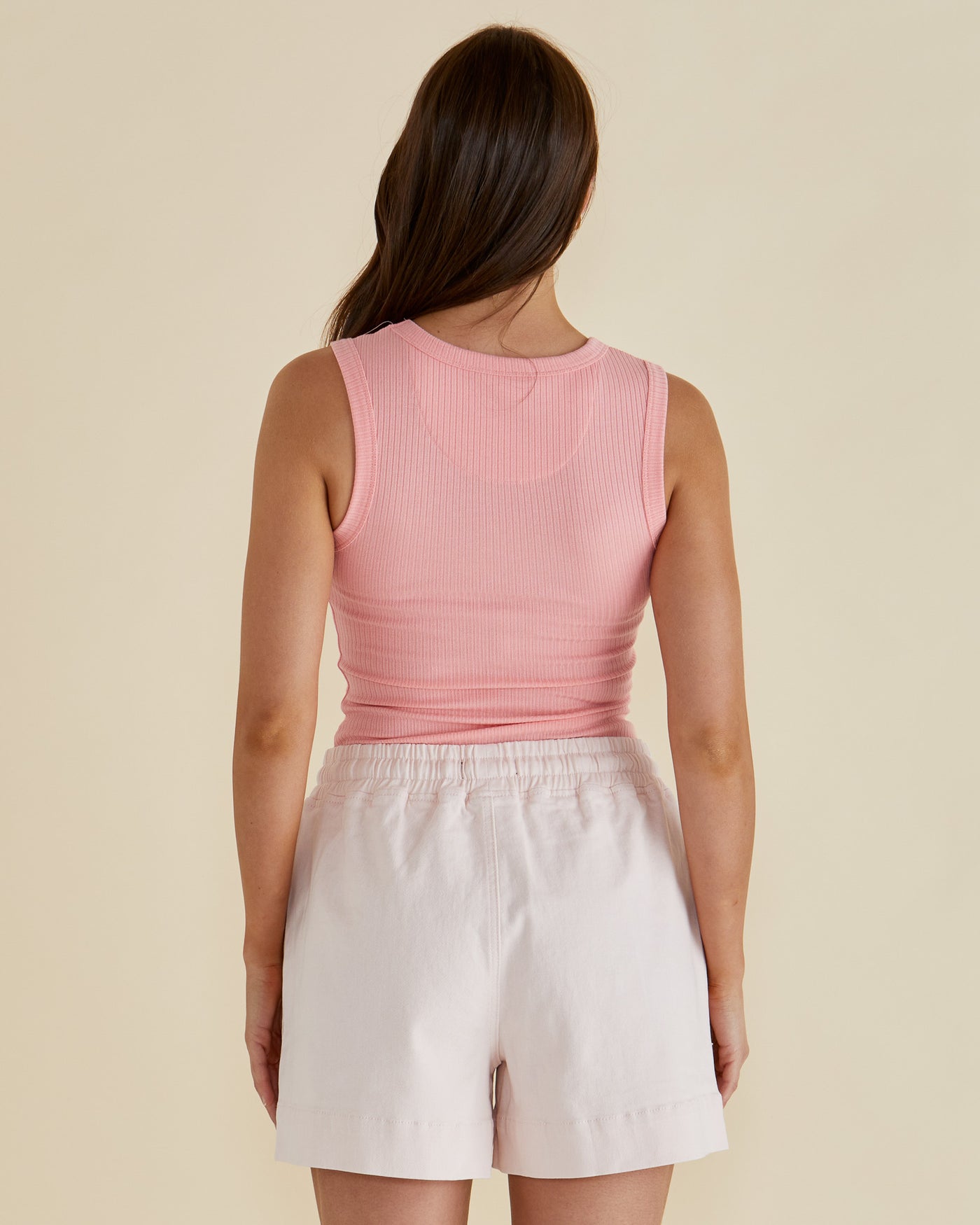 Betty Basics Francis Rib Tank - Peach Pink