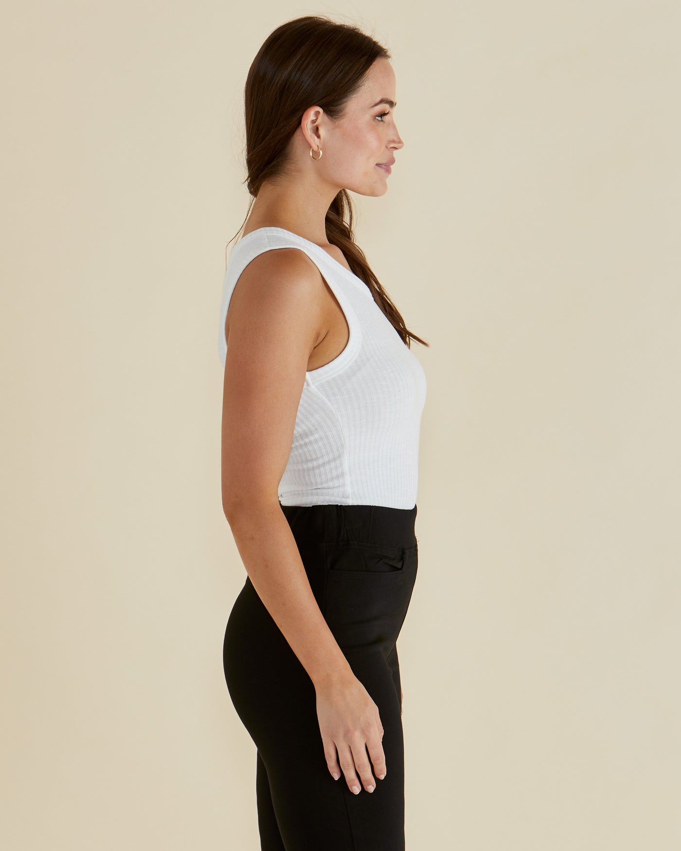 Betty Basics Francis Rib Tank - White