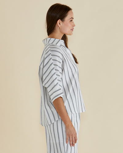 Betty Basics Lynwood Shirt - Black/White Stripe