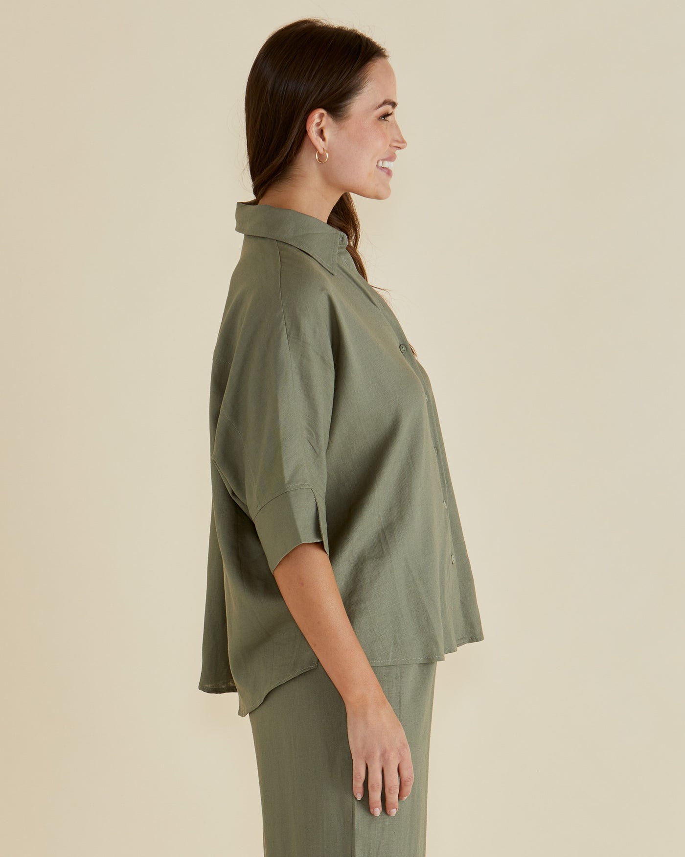 Betty Basics Lynwood Shirt - Olive Green