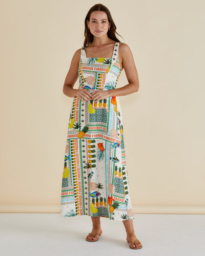 Betty Basics Tegan Midi Dress - Paradise Print Pink