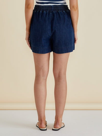Betty Basics Relax Denim Shorts - Dark Blue