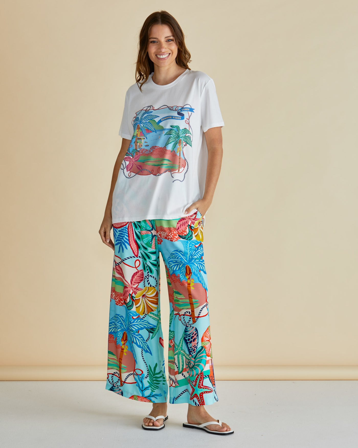 Betty Basics BB8486 Rio Reef Pant - Rio Reef Print Blue