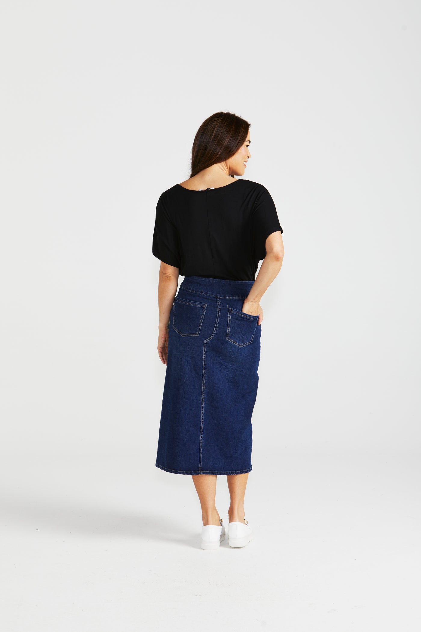 Betty Basics Shelby Stretch Denim Skirt - Midnight Denim