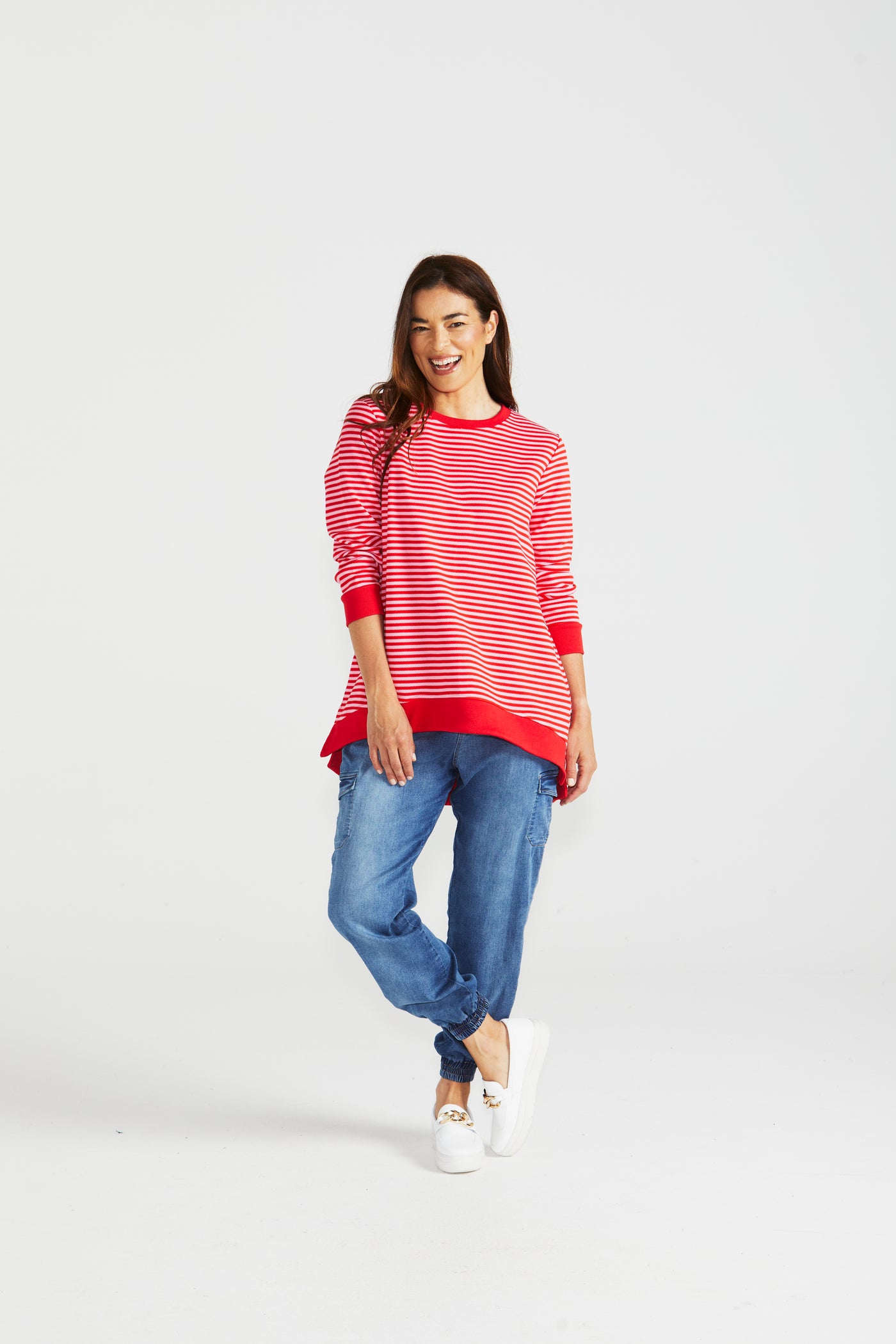 Betty Basics Courtney Jumper - Cherry Stripe