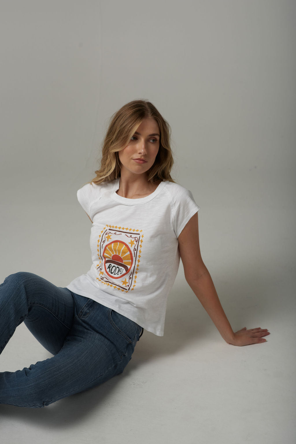 Cloth+Paper+Scissors Rodeo Printed Tee - White