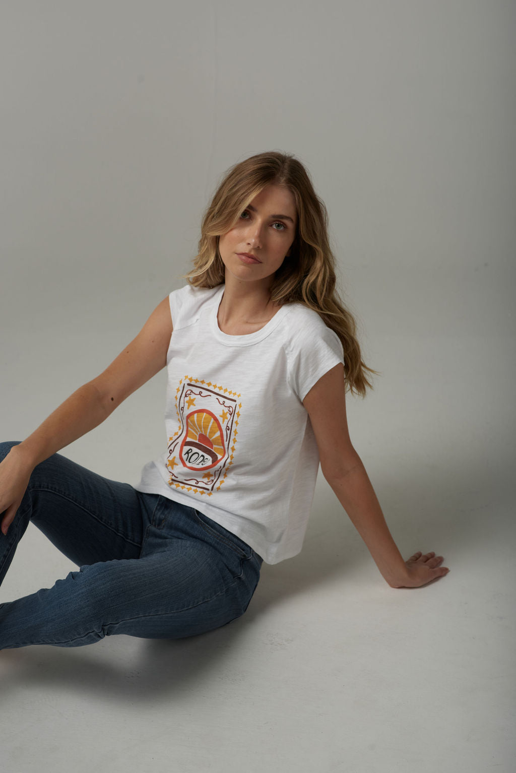 Cloth+Paper+Scissors Rodeo Printed Tee - White